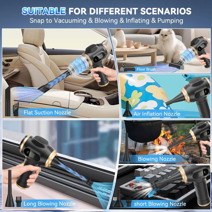 3 in 1 Portable Vacuum Cleaner Duster Blower Air Pump Wireless