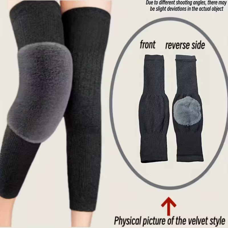 1 Pair Winter Thickened -Lined Knee Warmers